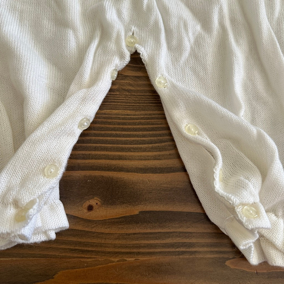 Baby A.Sanchis White Knit Floral Bodysuit 6–9 Months Heirloom Style - Picture 5 of 8